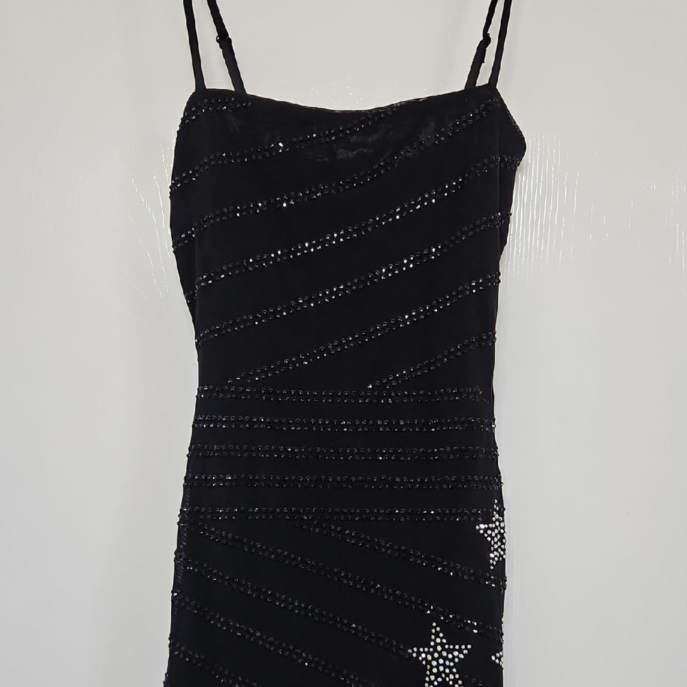 Windsor Black Mini Dress with Star Accents